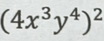 (4x^3y^4)^2