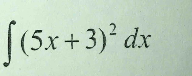 ∈t (5x+3)^2dx