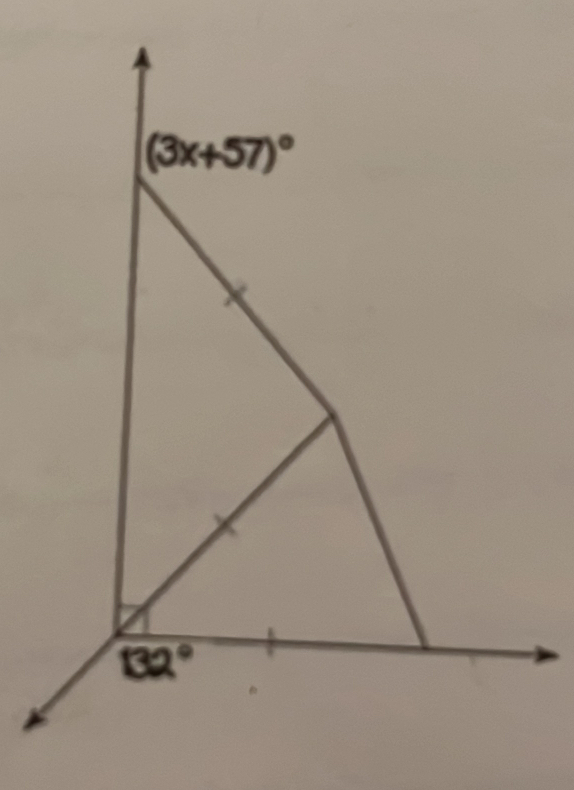 (3x+57)^circ 
132°