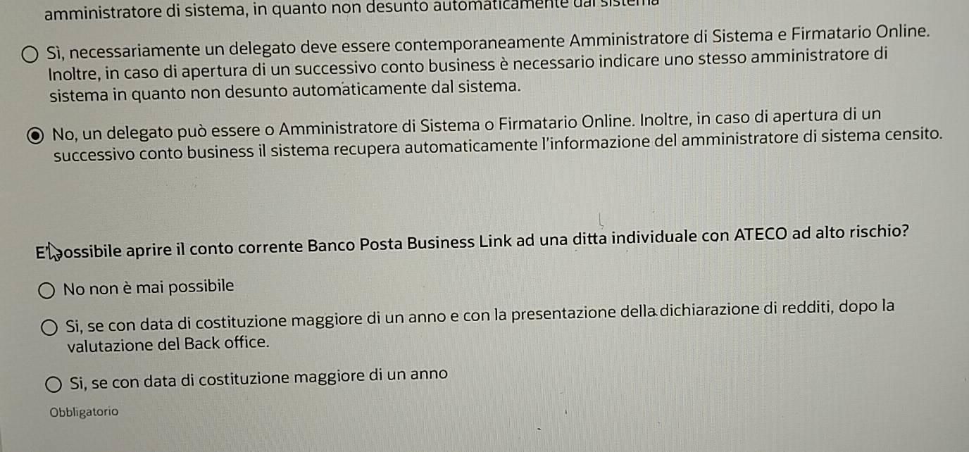 Risolto:amministratore di sistema, in quanto non desunto ...