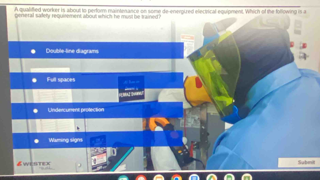 A qualified worker is about to perform maintenance on some de-energized electrical equipment. Which of the following is a 
it