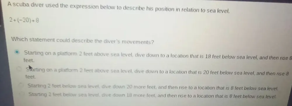 Solved: A scuba diver used the expression below to describe his ...