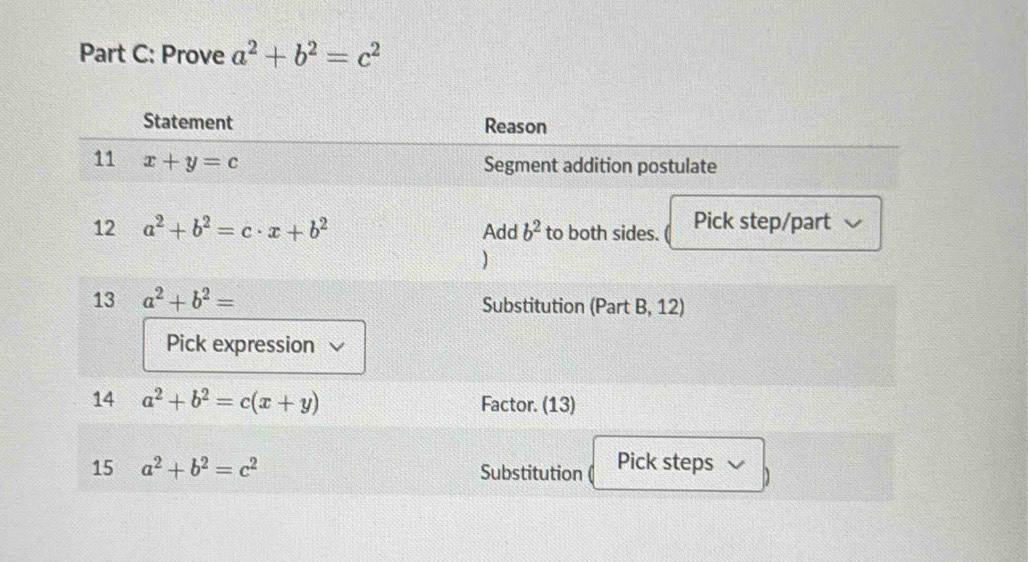 Prove a^2+b^2=c^2