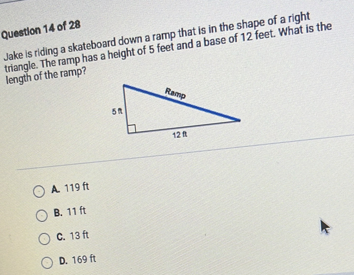 Solved: Jake is riding a skateboard down a ramp that is in the shape of ...