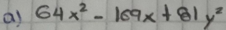 64x^2-169x+81y^2