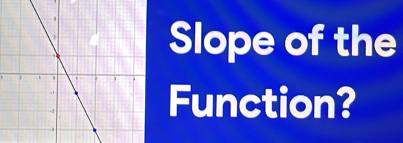 Slope of the 
、 
Function?