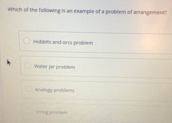 Solved: Which of the following is an example of a problem of ...