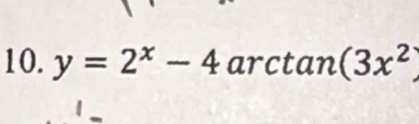 y=2^x-4 arctan (3x^2)