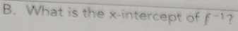 What is the x-intercept of f^(-1) ?