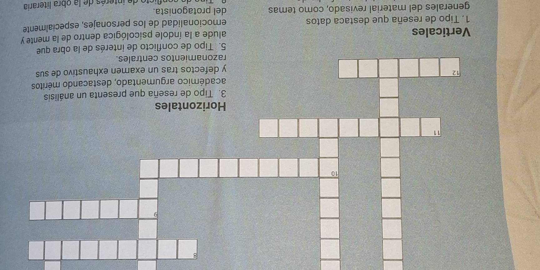 Tipo de reseña que destaca datos 
emocionalidad de los personajes, especialmente 
generales del material revisado, como temas del protagonista. 
to e interés de la obra literaria