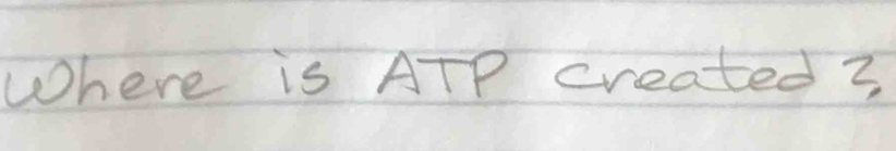 Where is ATP created 3