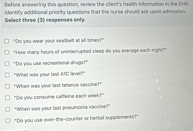 Solved: Before answering this question, review the client’s health ...
