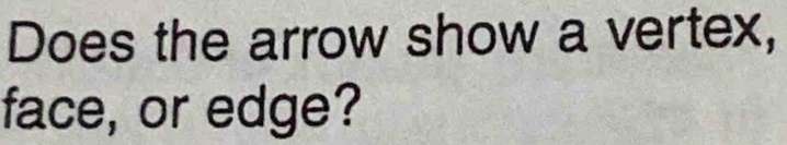 Does the arrow show a vertex, 
face, or edge?