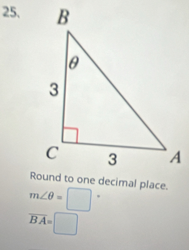 m∠ θ =□°
overline BA=□