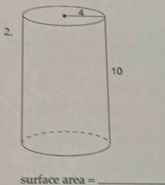 surface area =_