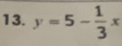 y=5- 1/3 x