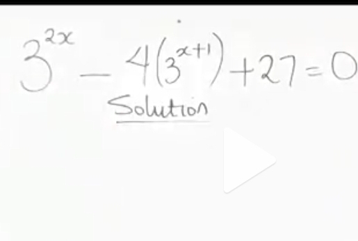 3^(2x)-4(3^(x+1))+27=0
Solution