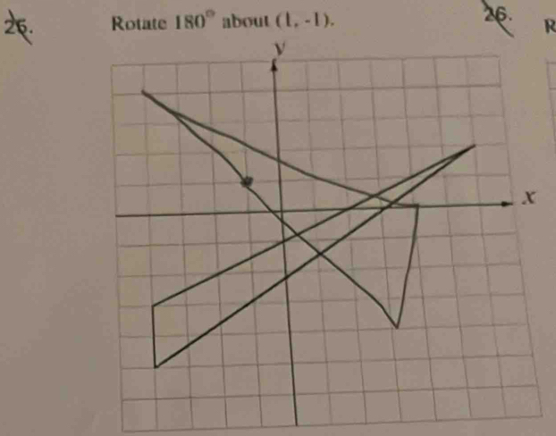 180° about (1,-1). 2