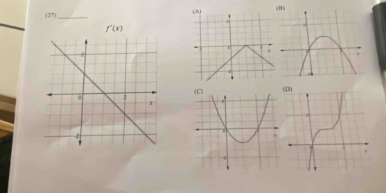 (27)_ (A)
f'(x)
5 6 x