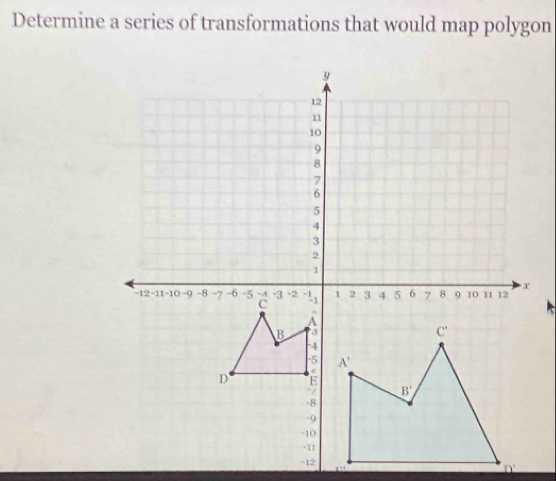 Determine a series of transformations that would map polygon