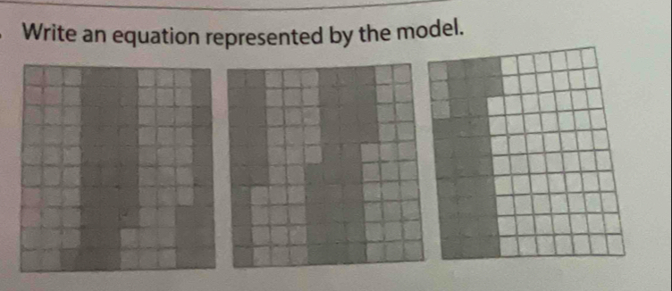 Write an equation represented by the model.