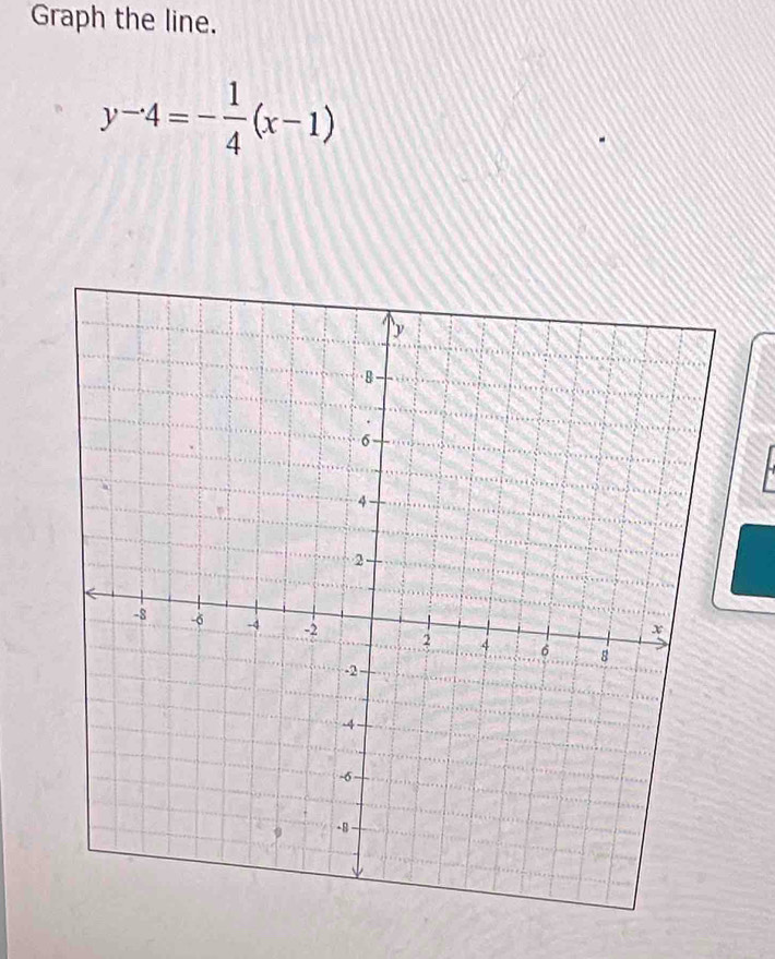 Graph the line.
y-4=- 1/4 (x-1)