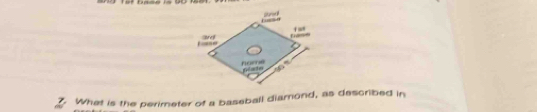 What is the perimeter of a baseball diamond, as described in