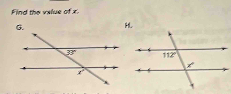 Find the value of x.
G.