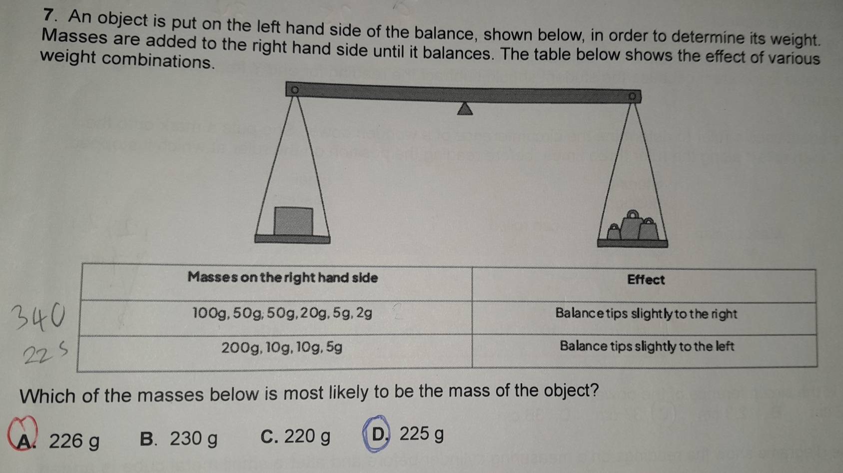 Solved: An object is put on the left hand side of the balance, shown ...