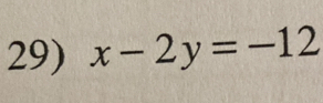 x-2y=-12