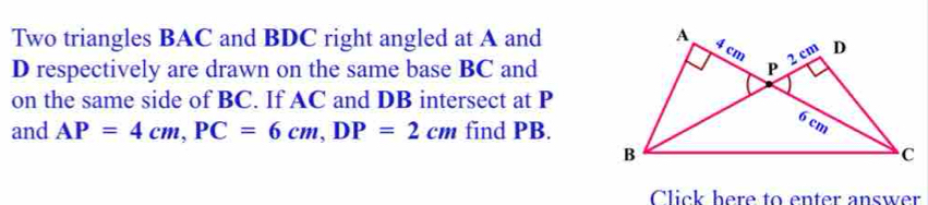 Solved: Two triangles BAC and BDC right angled at A and D respectively ...