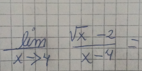 limlimits _xto 4 (sqrt(x)-2)/x-4 =