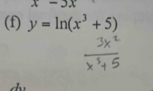 y=ln (x^3+5)