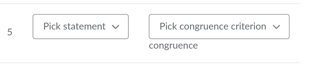 Pick statement Pick congruence criterion 
congruence