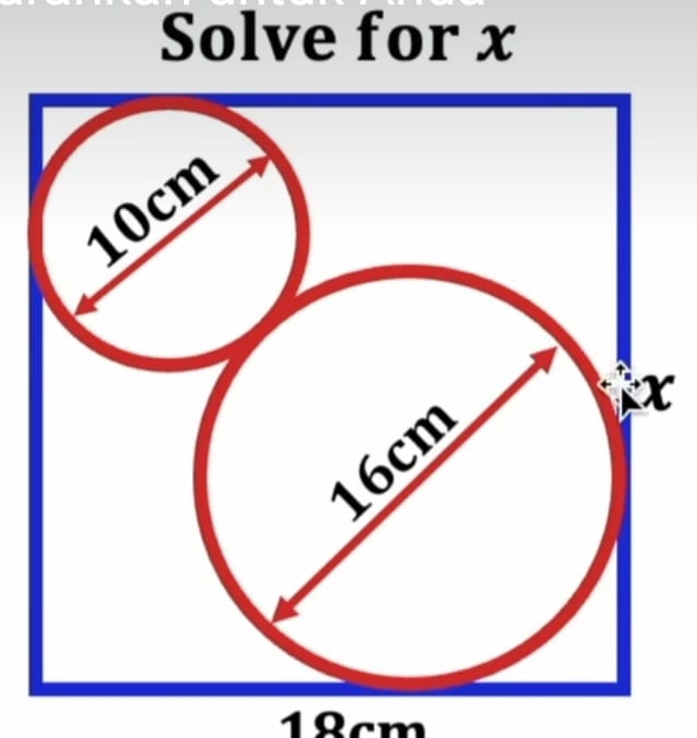 Solve for x
x
18cm