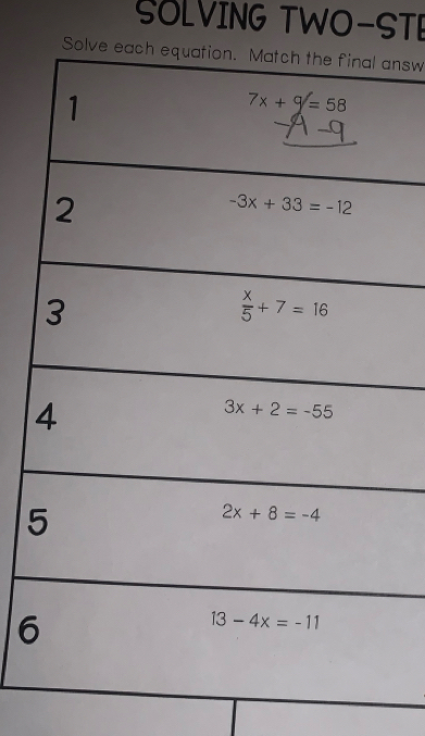 SOLVING TWO-STE
answ
6