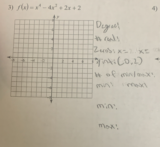 f(x)=x^4-4x^2+2x+2 4)