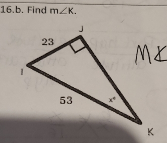 Find m∠ K.