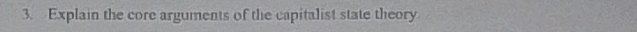 Explain the core arguments of the capitalist state theory