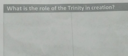 What is the role of the Trinity in creation?