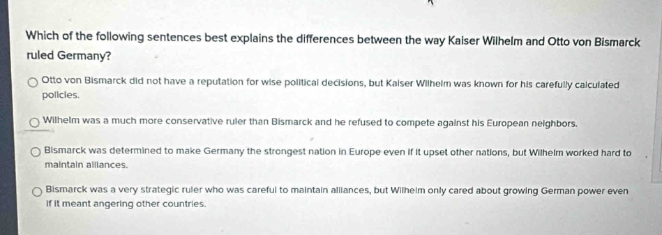 Solved: Which of the following sentences best explains the differences ...
