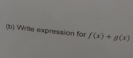 Write expression for f(x)+g(x)