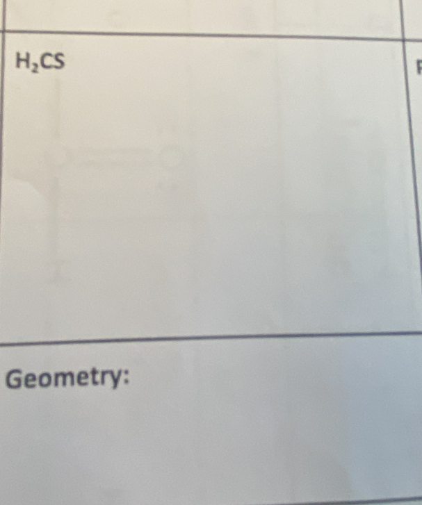 H_2CS
Geometry: