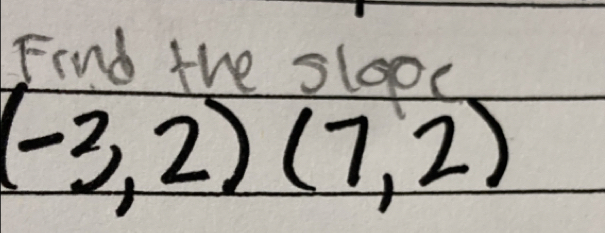 Find the slope
(-3,2)(7,2)