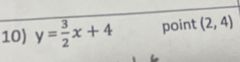 y= 3/2 x+4 point (2,4)