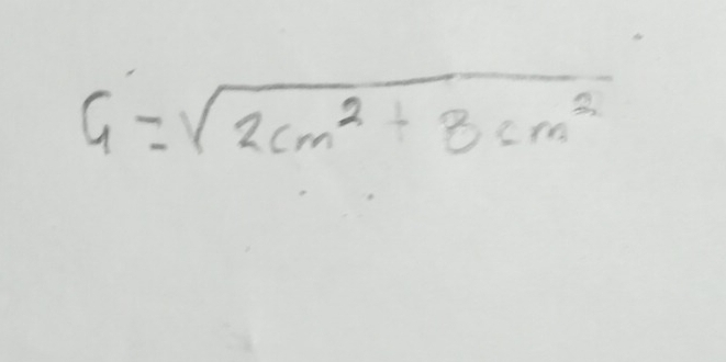 G=sqrt(2cm^2+3cm^2)