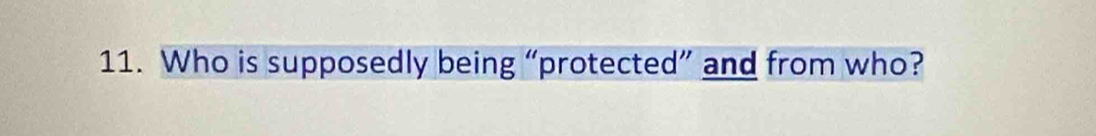 Who is supposedly being “protected” and from who?