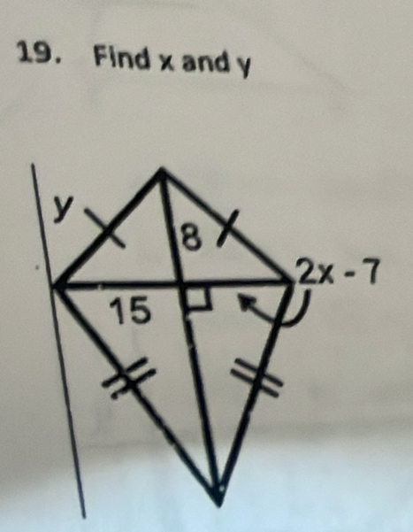 Find x and y