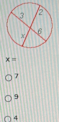 x=
7
9
4