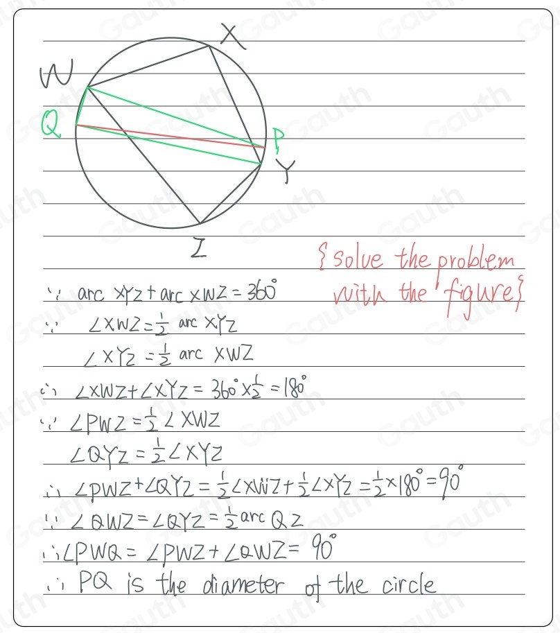 Solved: WXYZ is a cyclic quadrilateral. If the bisectors of ∠ XWZ and ∠ ...